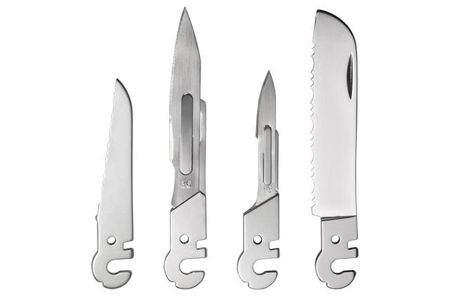 Afbeelding voor Roxon Flex FT02 Small Serrated Blade, Scalpel #3, Scalpel #4, Large Serrated Blade, 4 vervangbare tools voor Flex-systeem