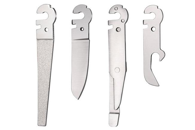 Afbeelding voor Roxon Flex FT12 Short Diamond File, Short Sheepsfoot Blade, Short Scissors, Bottle & Can Opener, 4 vervangbare tools voor Flex-systeem