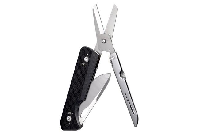 Afbeelding voor Roxon Knife-Scissor S501U Satin 8Cr13MoV, Black G10, zakmes met schaar