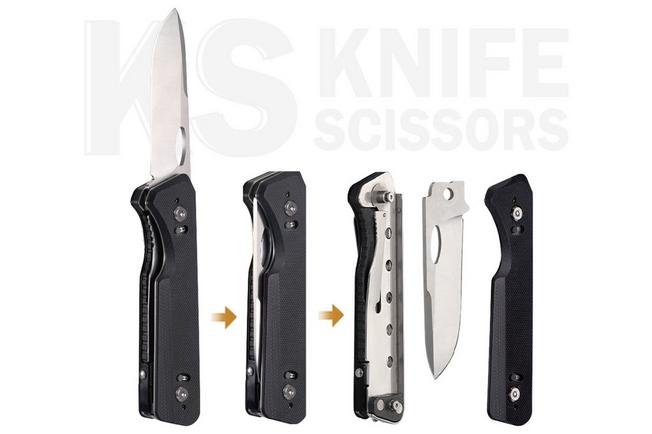 Afbeelding voor Roxon Knife-Scissor S501U Satin 8Cr13MoV, Black G10, zakmes met schaar