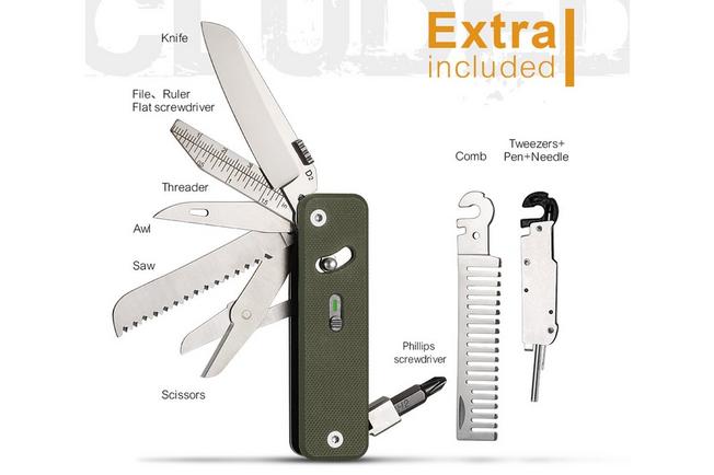 Afbeelding voor Roxon Flex Companion S503G-GR Green G10, modulaire multitool
