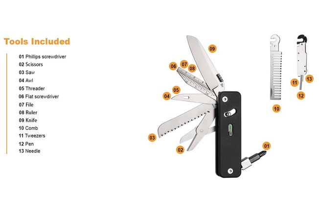 Afbeelding voor Roxon Flex Companion S503G Black G10, modulaire multitool