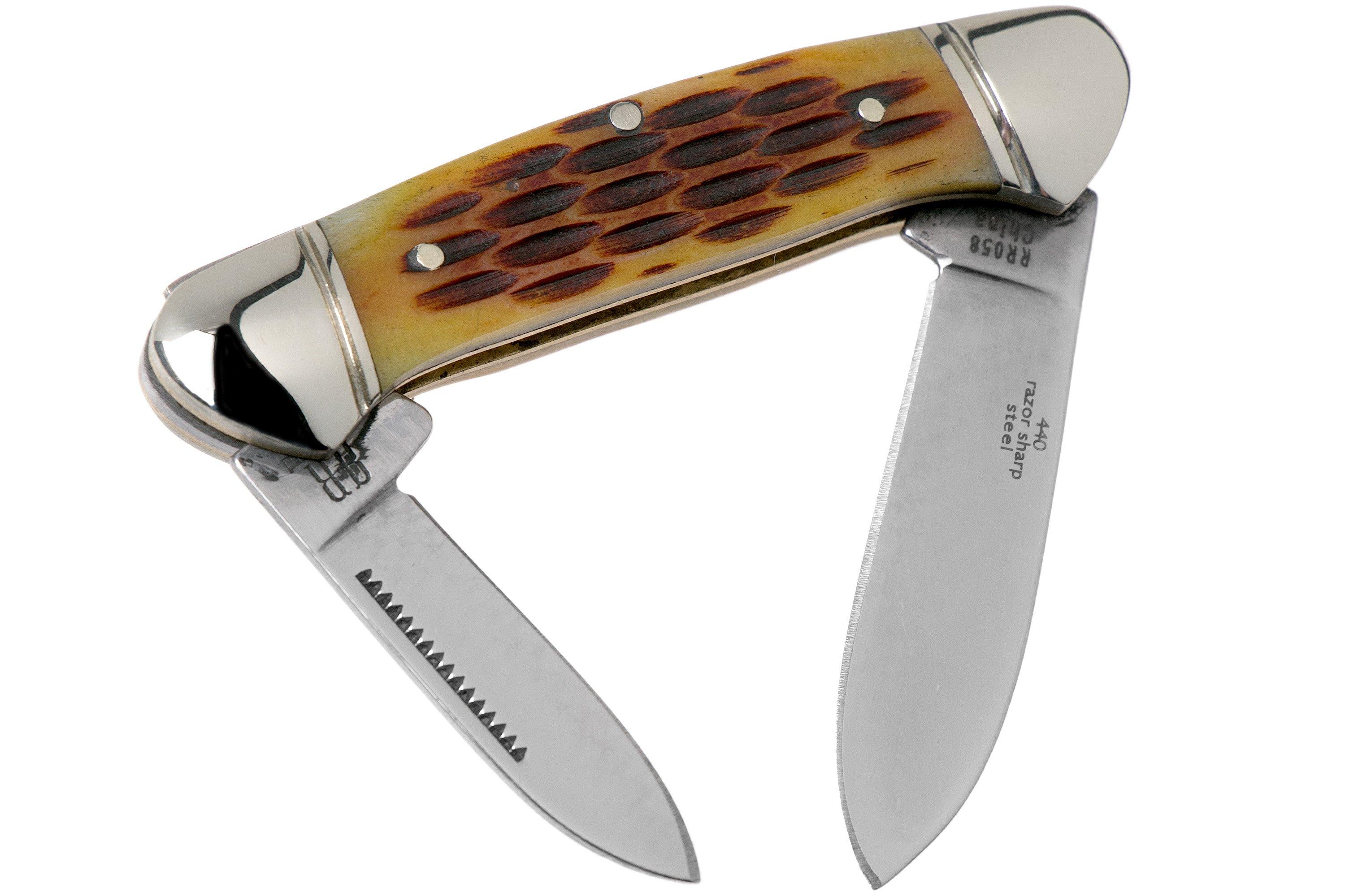 Rough Ryder Mini Canoe Amber Bone RR058 slipjoint pocket knife