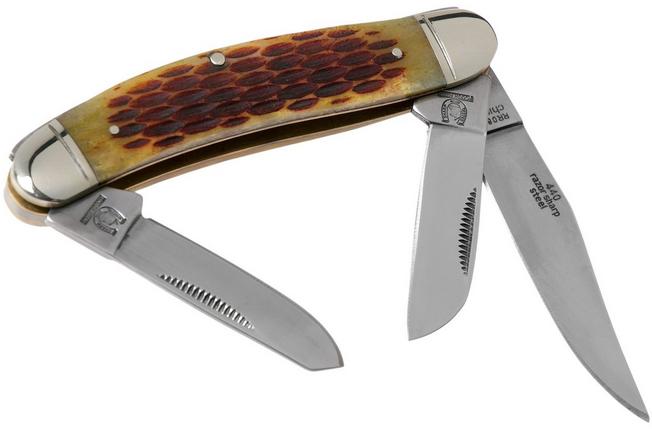 Rough Ryder Sowbelly Stockman Amber Bone RR080 slipjoint pocket knife