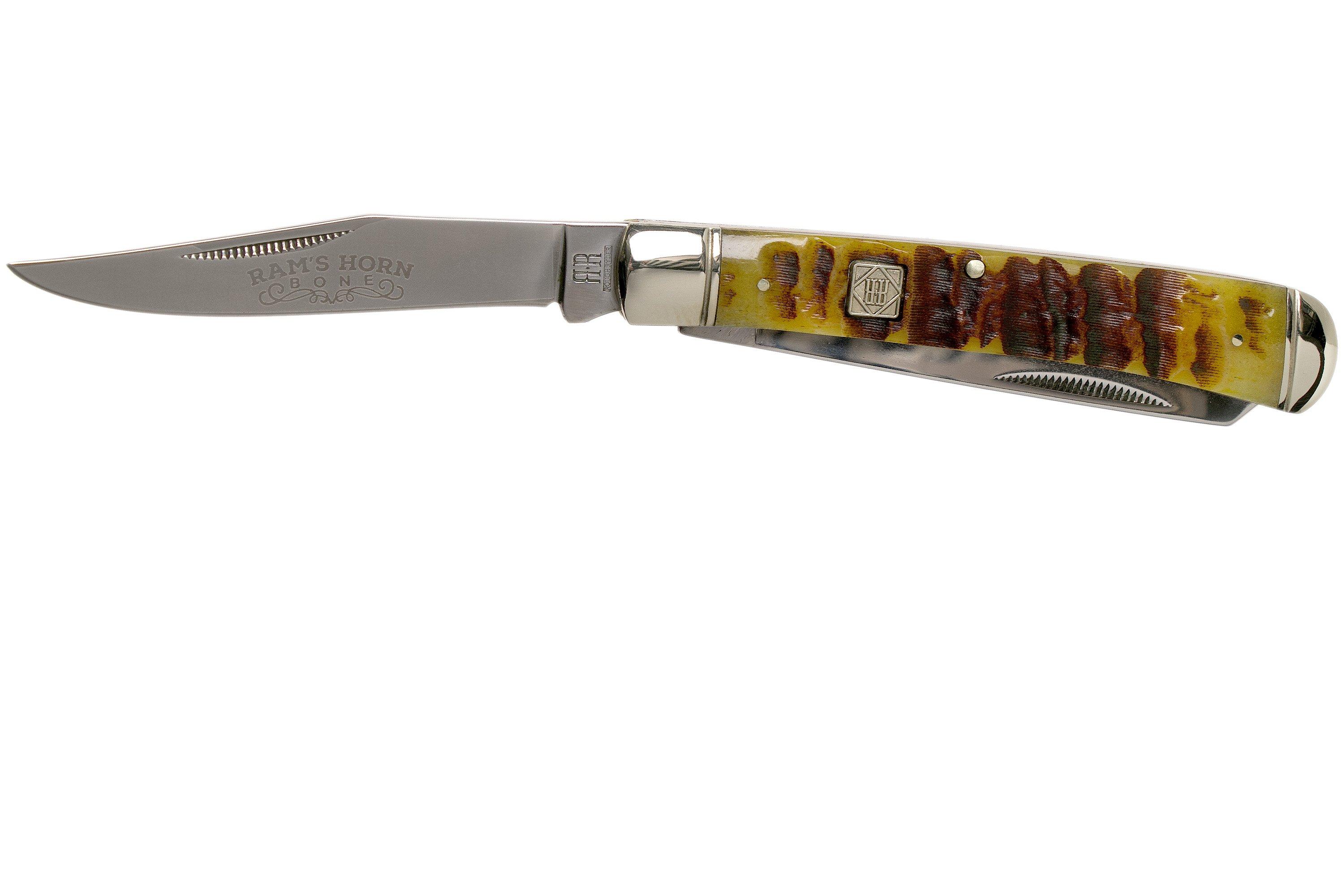 Whiskey Ranch Ram Horn Lock blade Trapper Knife 33-03 main image 1