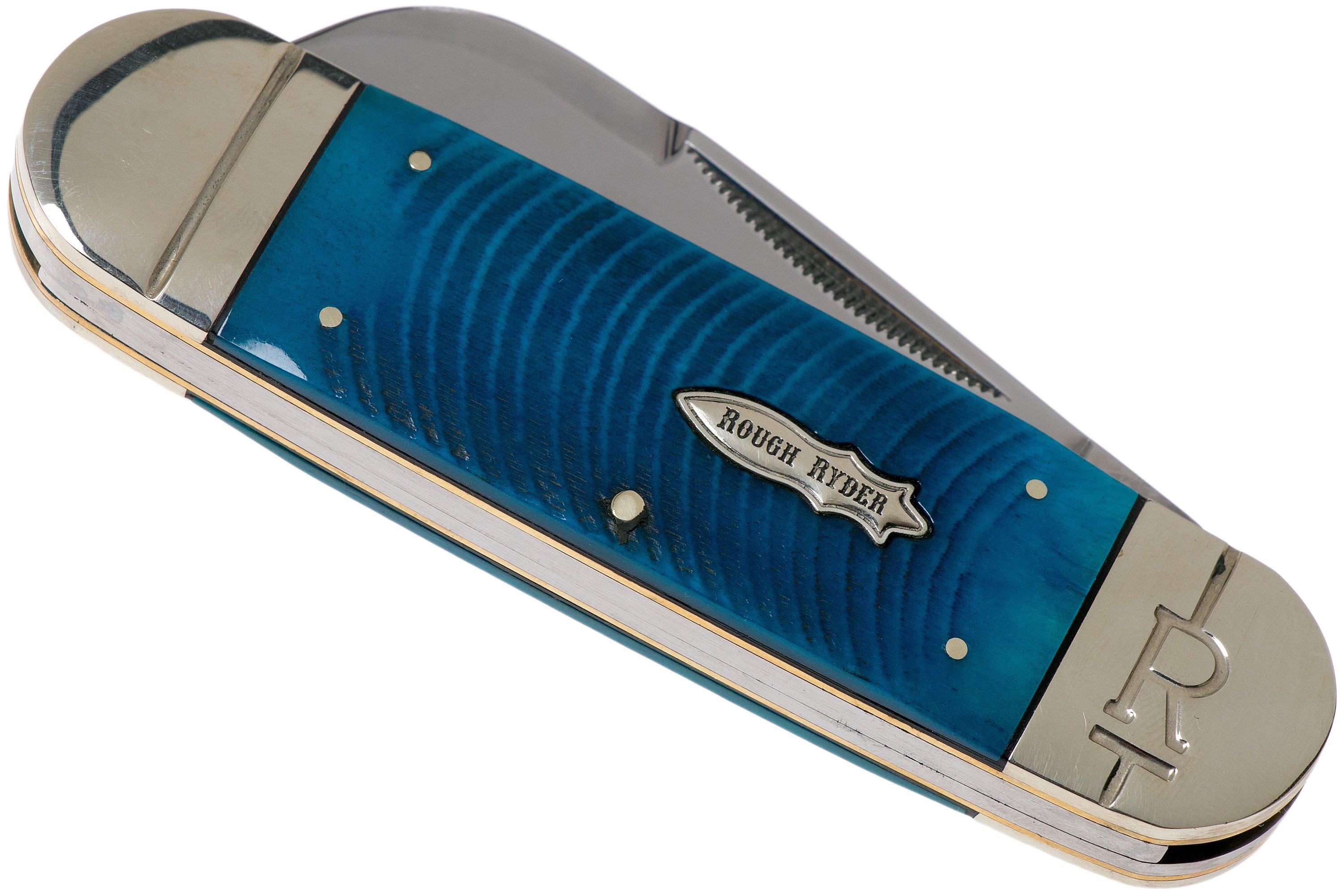 Rough Ryder Black & Blue Elephant Toe RR2113 pocket knife