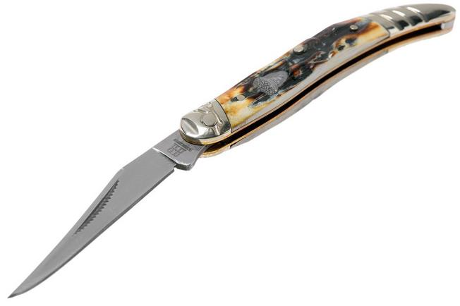 Rough Ryder Toothpick Cinnamon Stag RR2154 Damascus slipjoint pocket knife