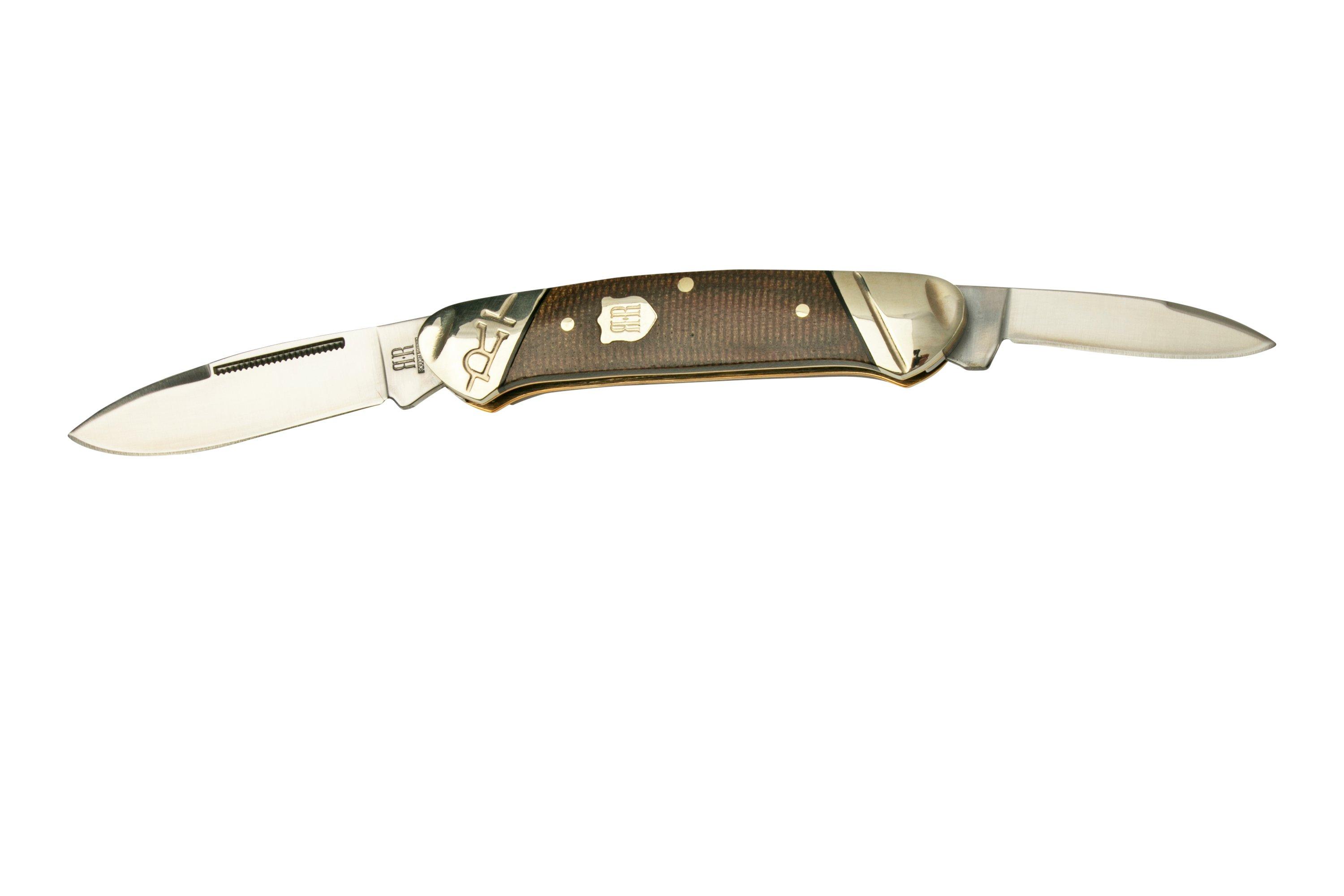 Coltello Tascabile Rough Rider RR897 – Lama In Acciaio E Punteruolo, Manico Sintetico Giallo, Lunghezza 11 Cm Da Chiuso, Unisex
