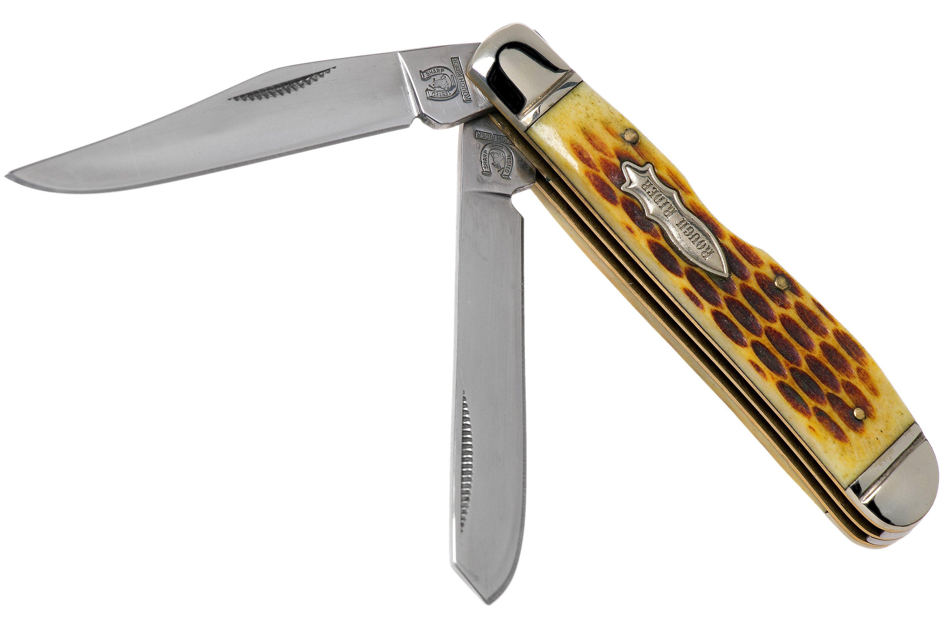 Rough Ryder Mini Trapper Amber Bone RR948 slipjoint pocket knife ...
