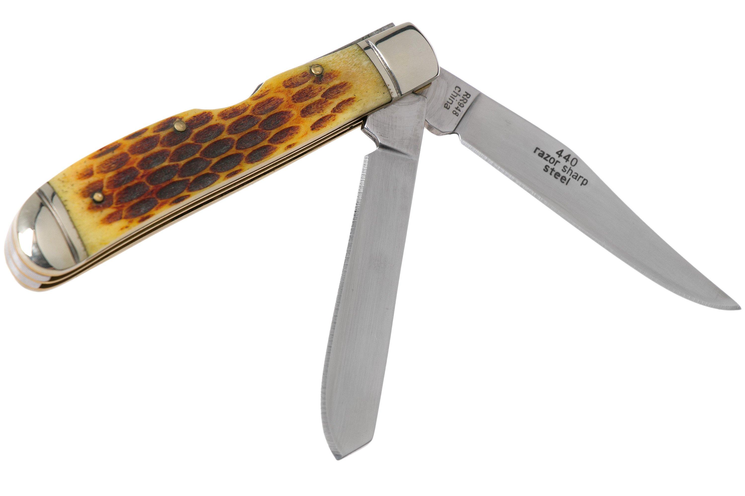 Rough Ryder Mini Trapper Amber Bone RR948 slipjoint pocket knife ...
