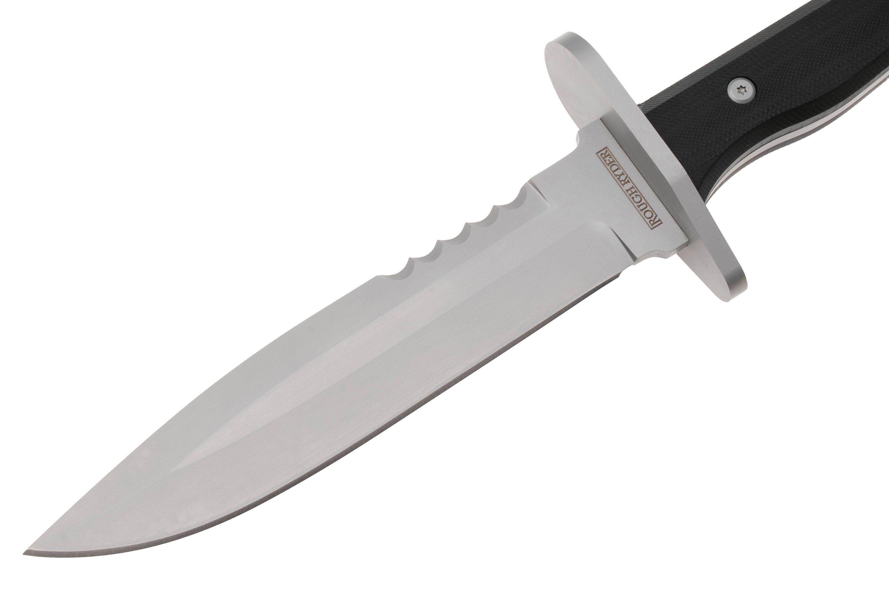 Rough Ryder RR2541, Bead Blasted Stainless, Black G10, fixed knife ...