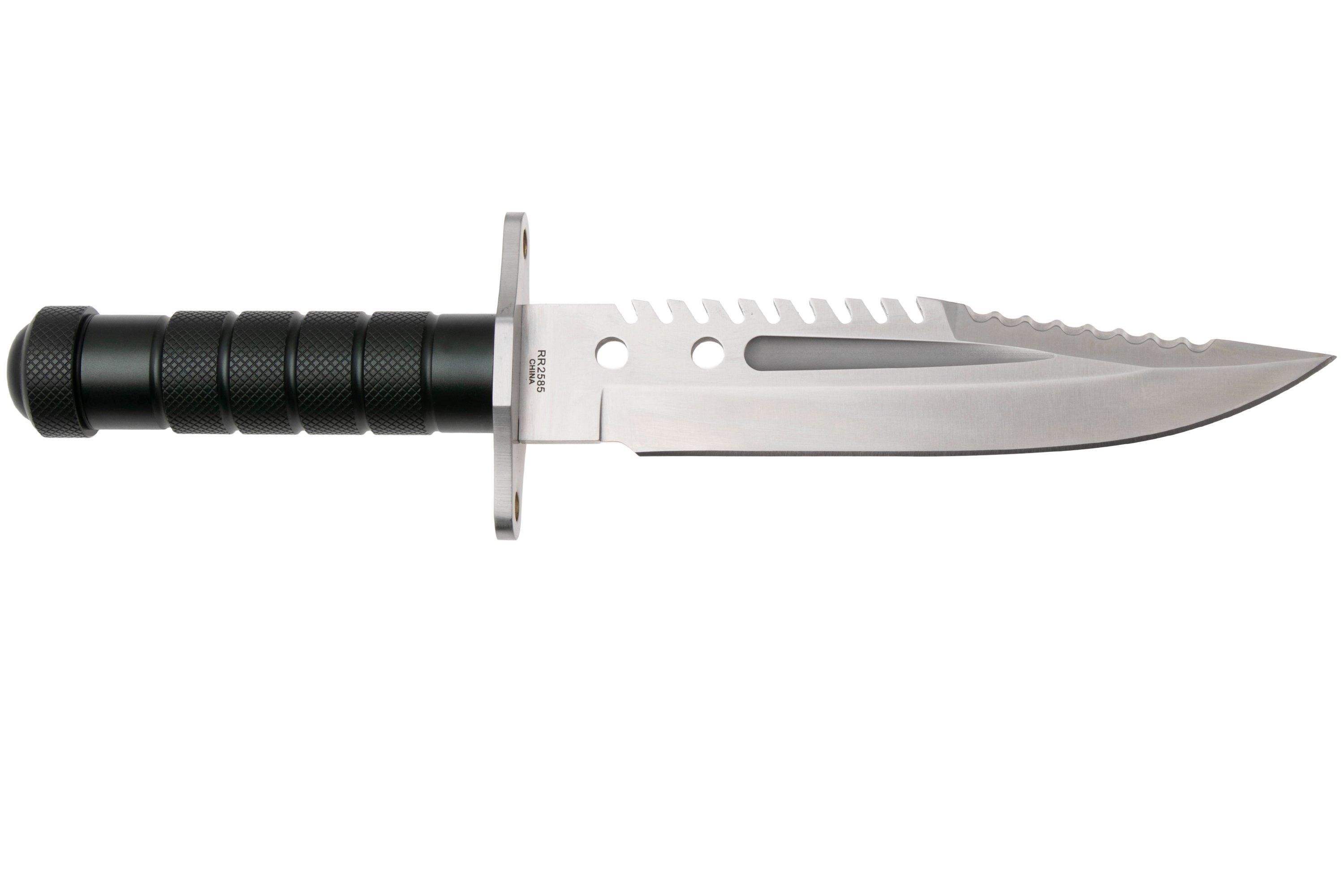 Rough Ryder Survival Knife RR2585, Satin D2, Green Aluminium ...