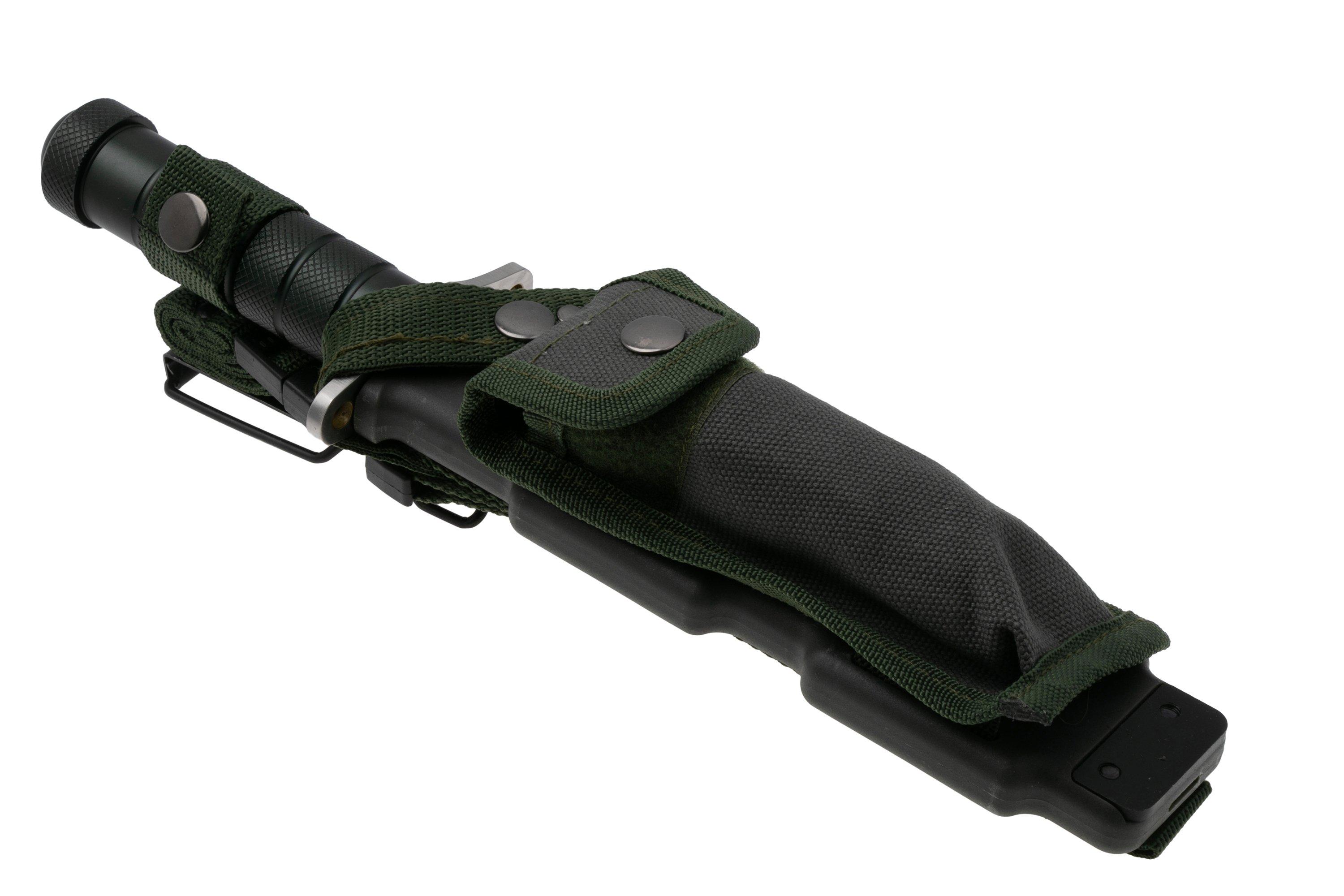 Rough Ryder Survival Knife RR2585, Satin D2, Green Aluminium, survival ...