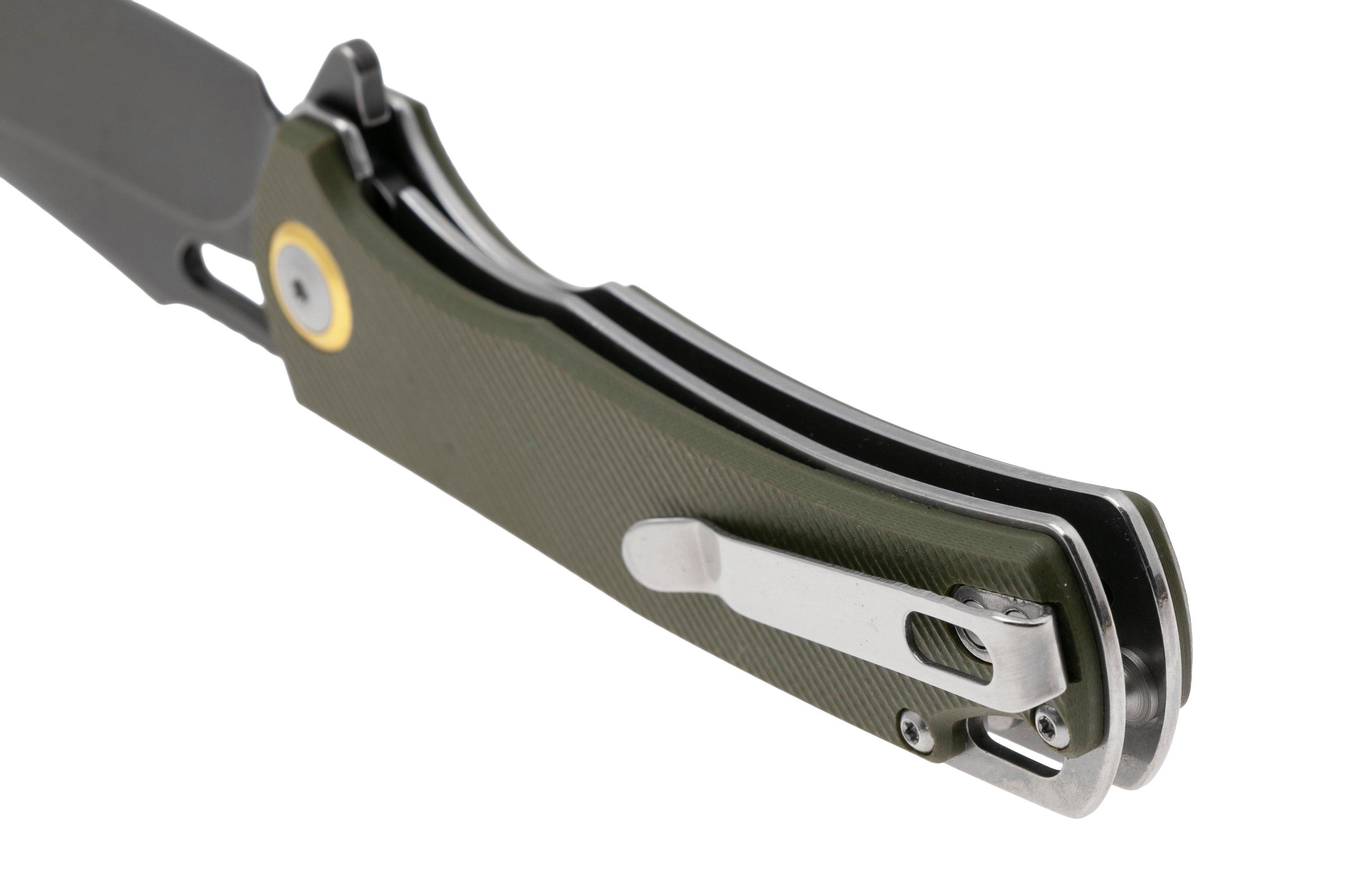 Rough Ryder RR2597 Blackwashed 440, Green Micarta, pocket knife ...