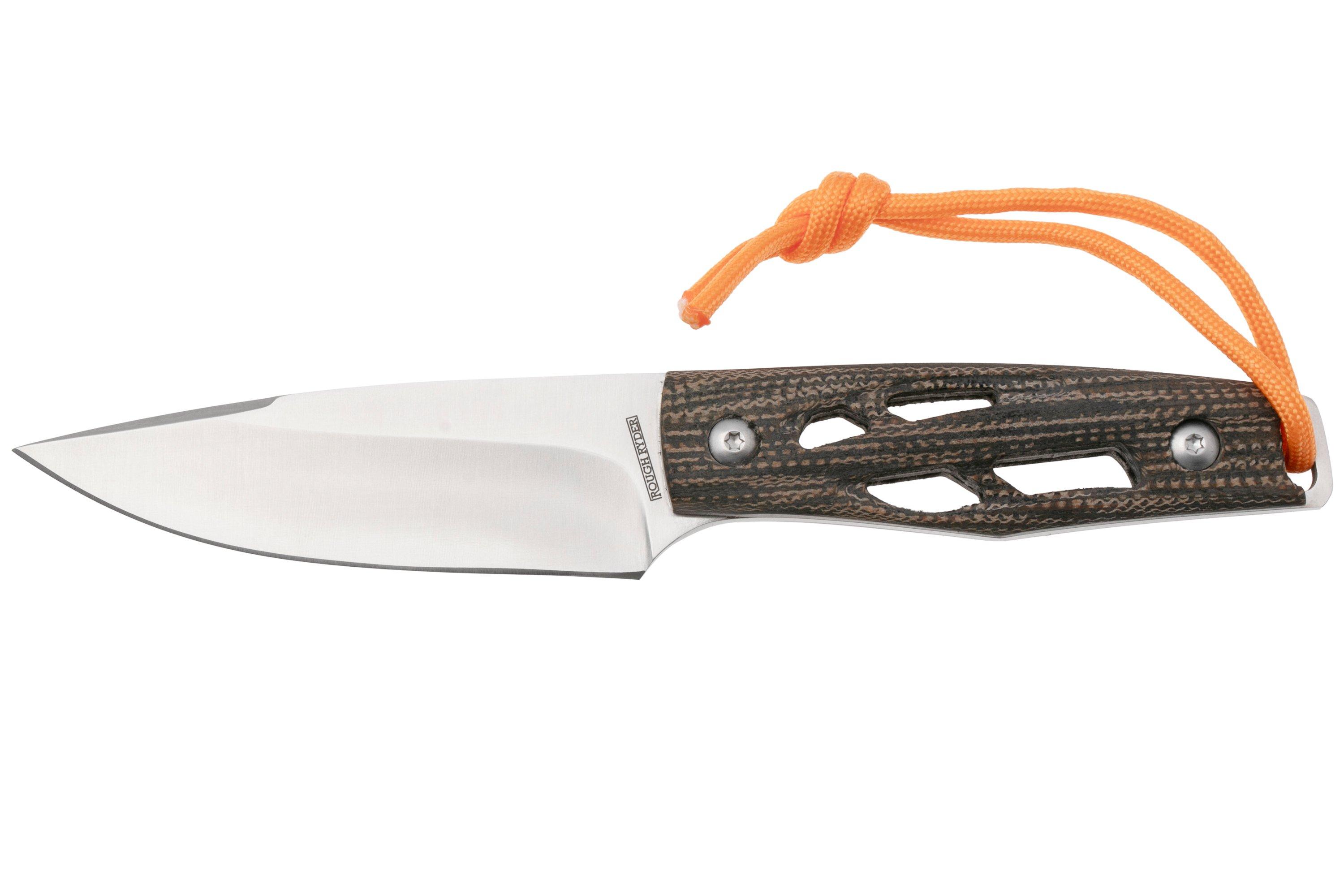 Rough Ryder RR2601 Satin 440, Brown Micarta, fixed knife ...