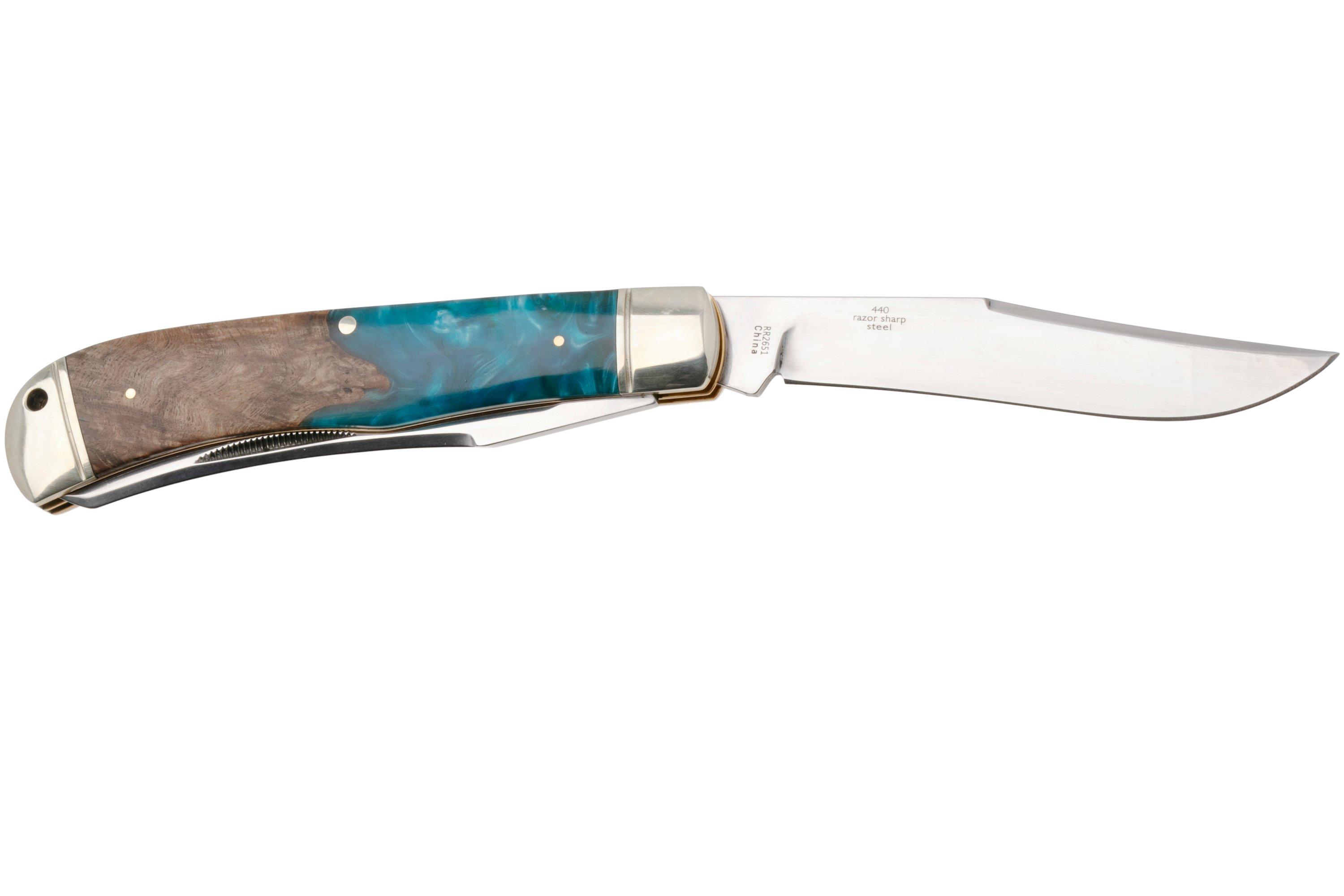 Rough Ryder Jumbo Trapper RR2651, Satin 440, Pandora Swirl Wood Resin ...