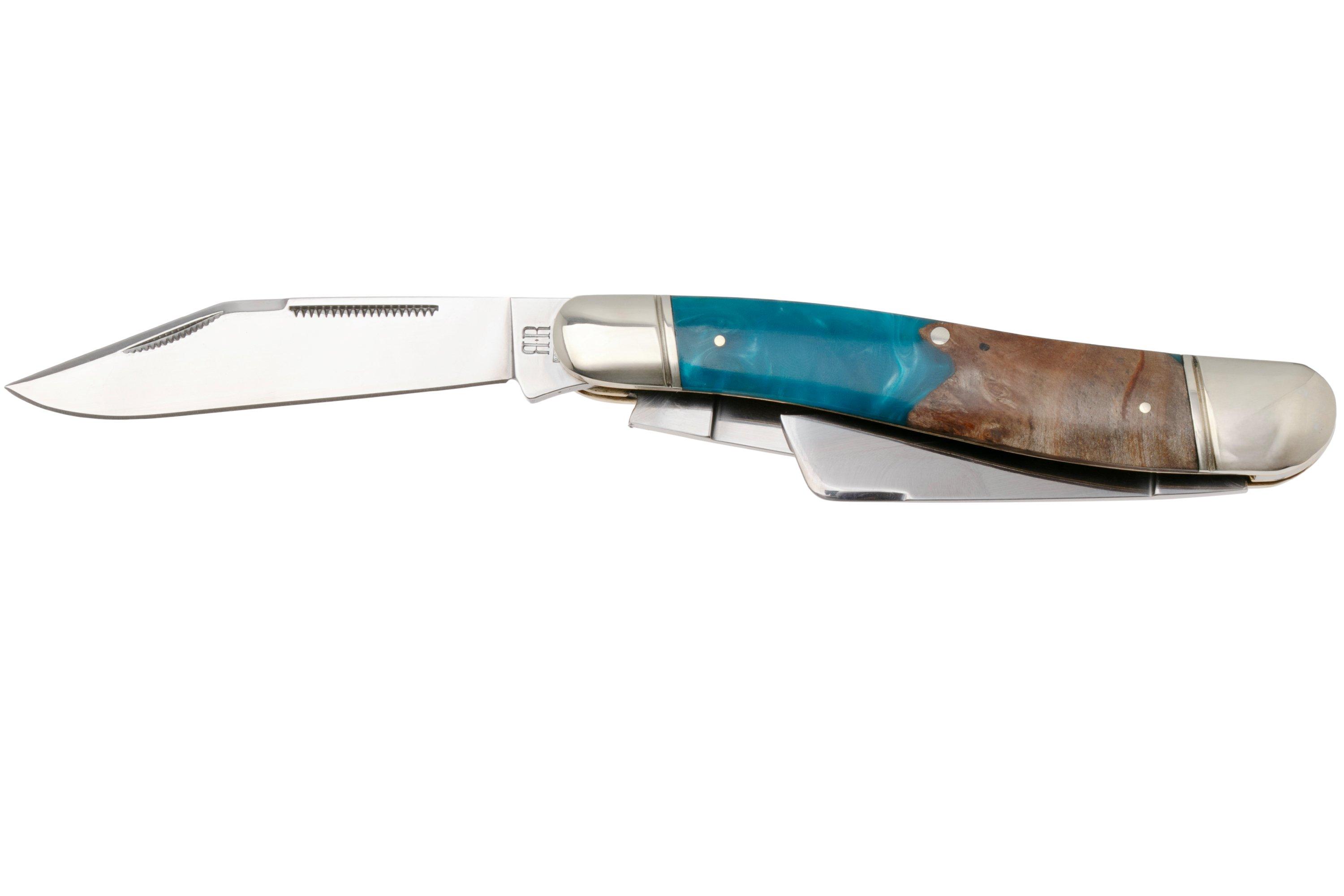 Rough Ryder Texas Stockman RR2653, Satin 440, Pandora Swirl Wood
