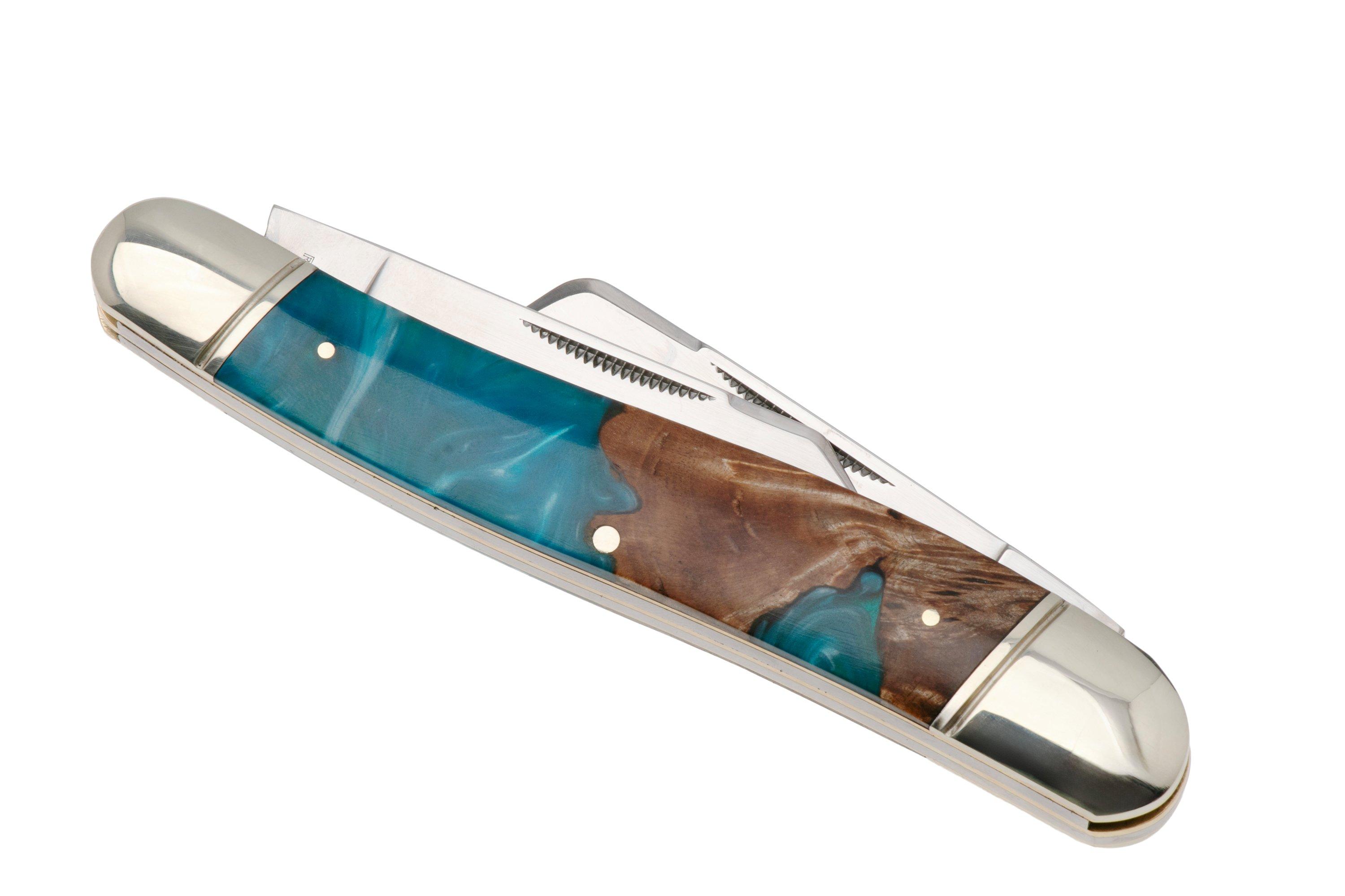 Rough Ryder Texas Stockman RR2653, Satin 440, Pandora Swirl Wood