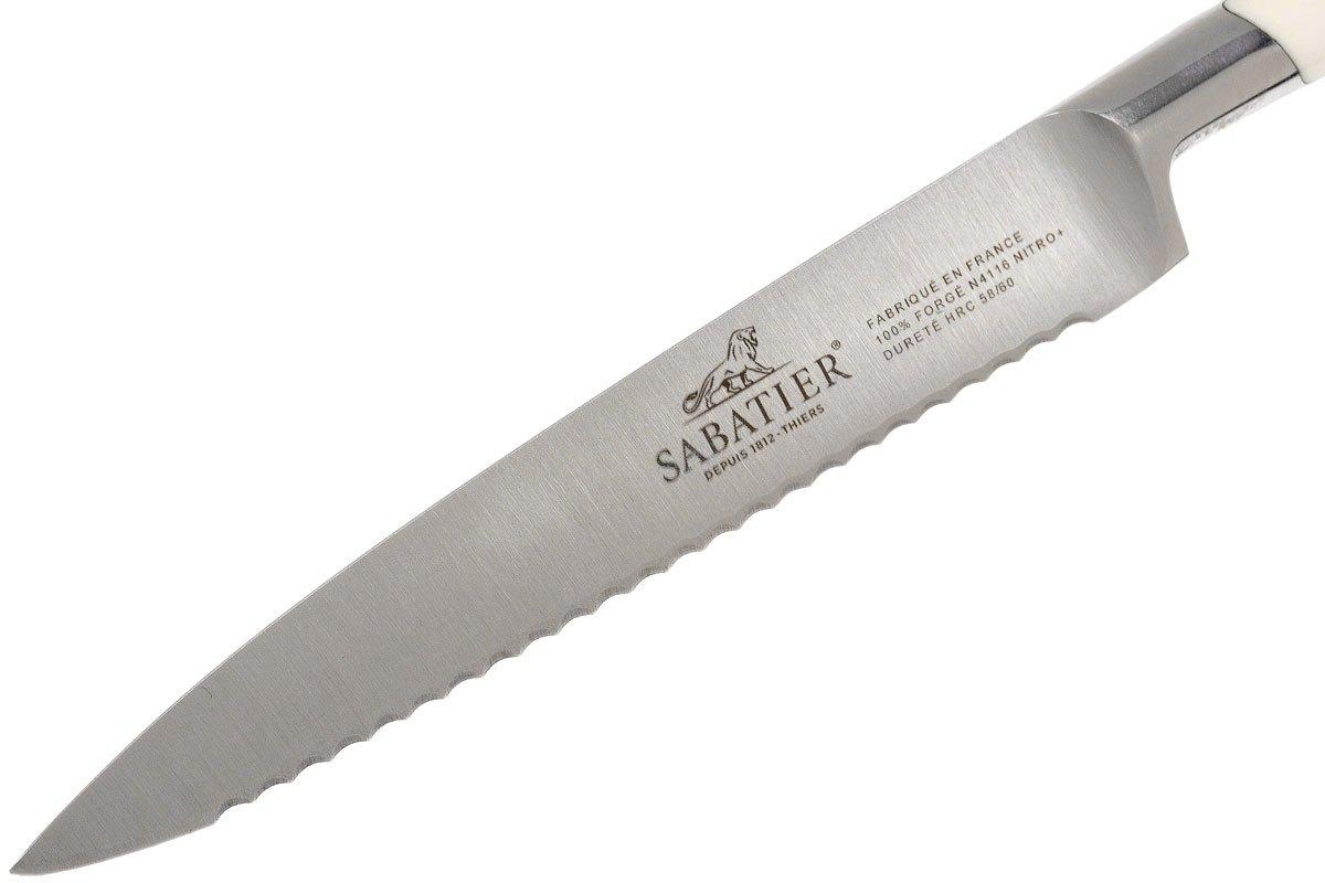 Lion Sabatier Edonist Perle serrated utility knife 12 cm, white, 807381