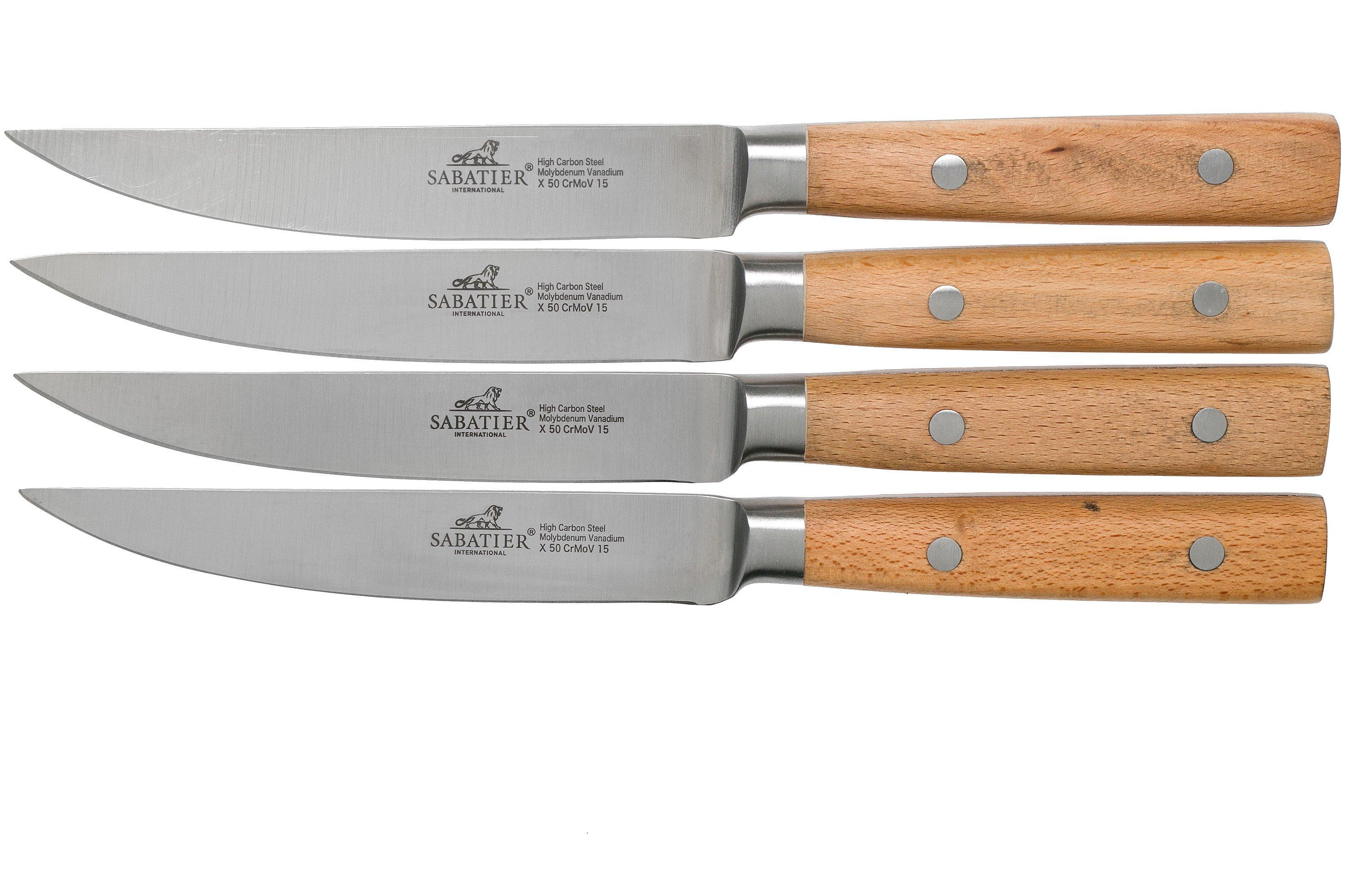 Coffret 4 couteaux à steak Gaucho Sabatier - Manches en bois hêtre