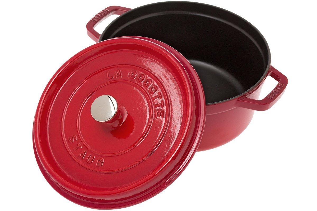 Casserole pot 22 cm, cherry, cast iron, Staub 