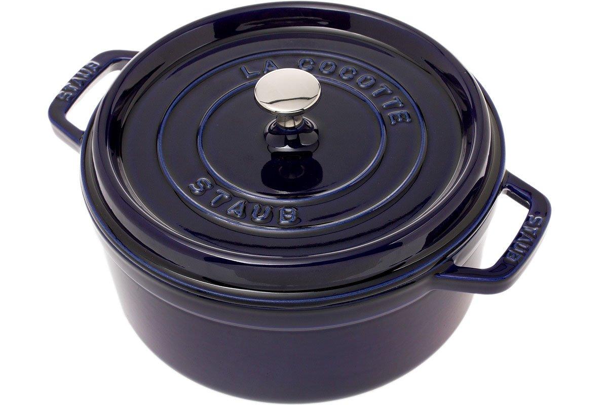 Staub braadpan cocotte 24cm, 3,8L, blauw Voordelig kopen bij knivesandtools.nl