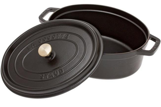 Staub Padella con manico in legno 26 Nero