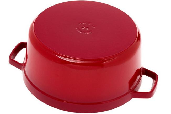 Staub roasting pan - cocotte 26cm, 5,2L, red with steam tray