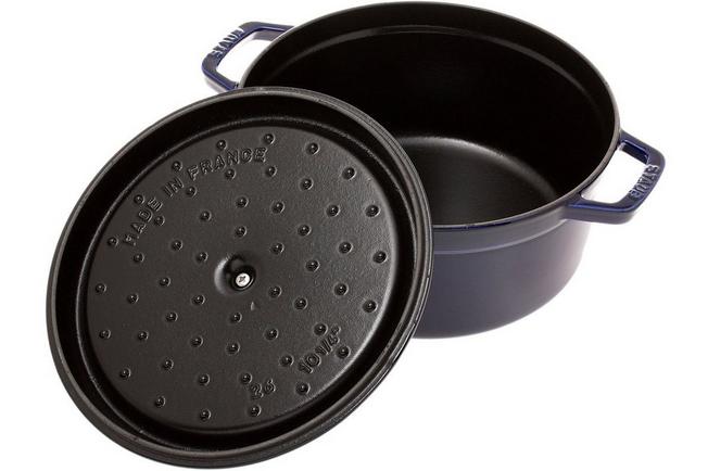 Staub pentola per arrosto - cocotte 26cm, 5,2L, blu con vassoio per vapore