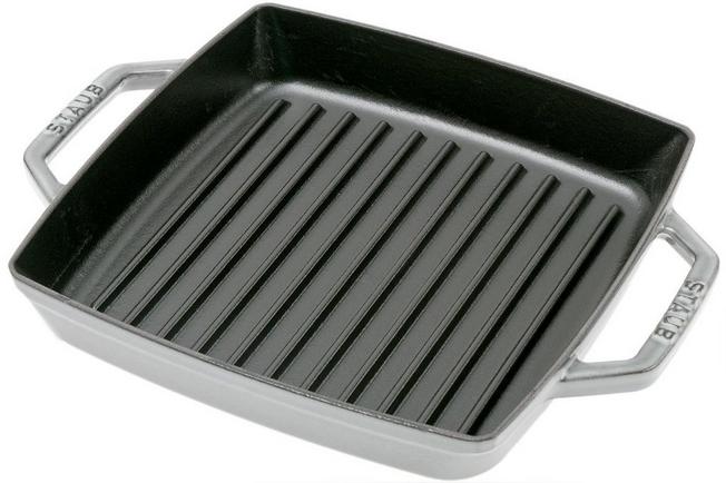 Staub Square Grill Pan 23 cm Graphite Grey