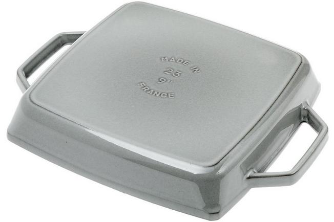 Staub Square Grill Pan 23 cm Graphite Grey