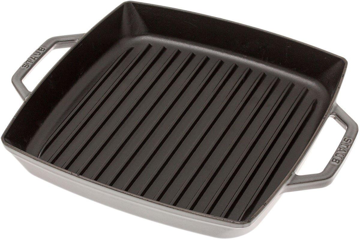 Staub France 12” Square Skillet Grill Pan Cast Iron