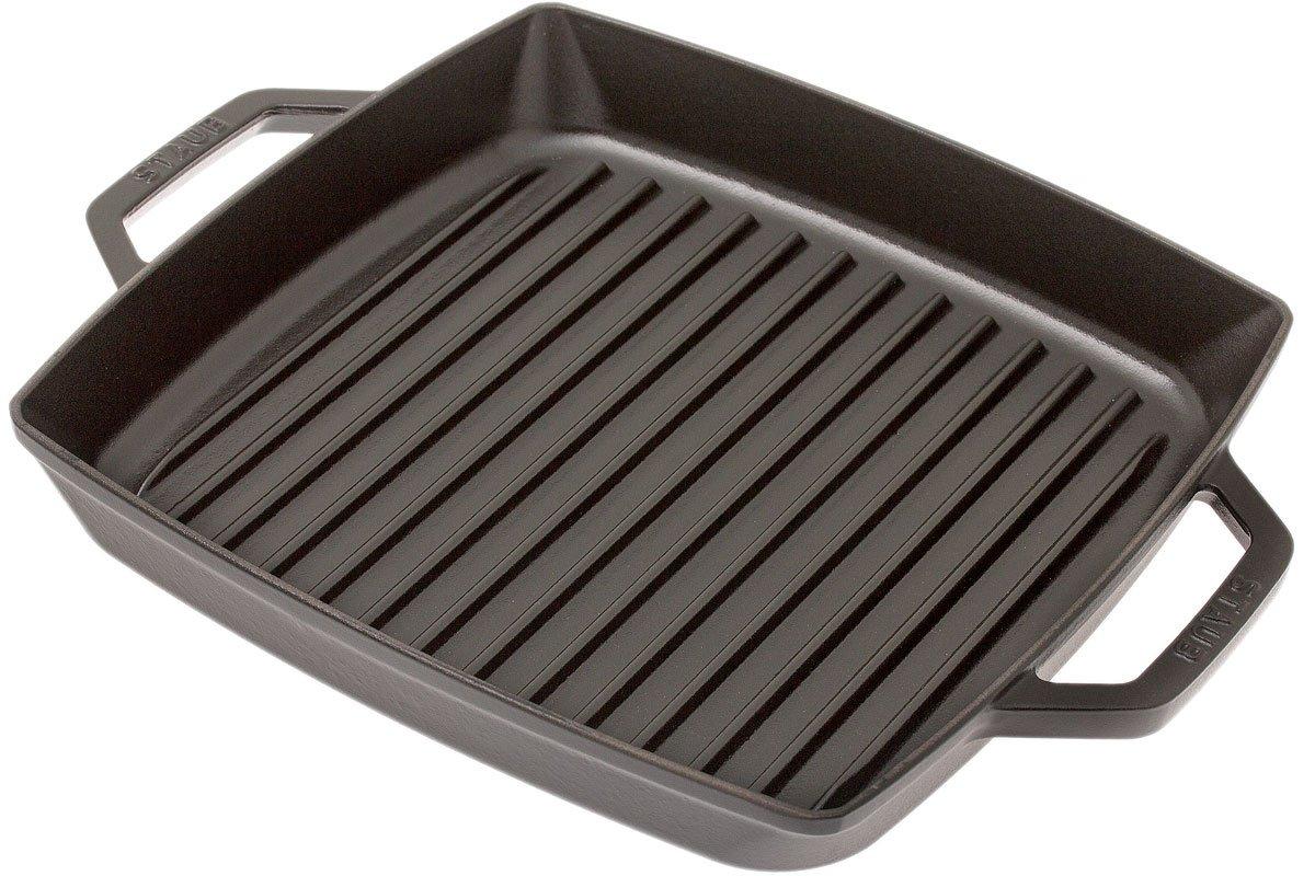 Staub grill pan/skillet 28 cm square, black