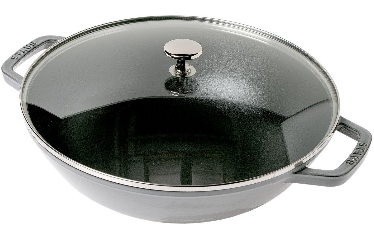 Le Creuset La Fonte enamel wok pan 36 cm, black