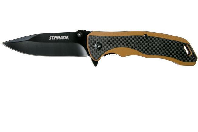 Imagen para Schrade Ultra-Glide Flipper Knife 3.3" 1121082 Tan G10 & Carbon Fibre navaja
