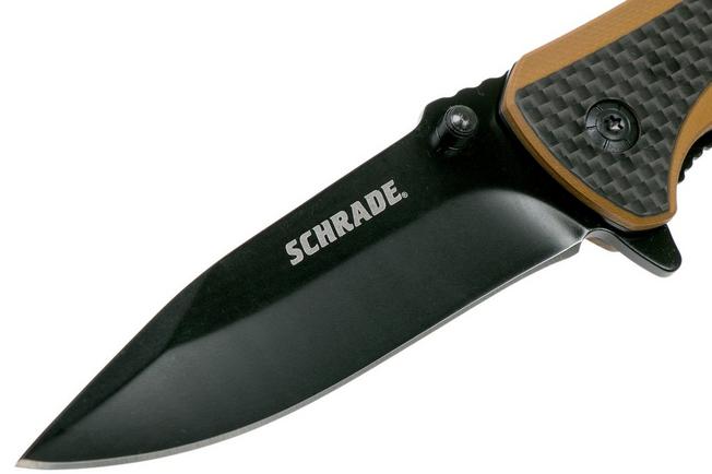 Imagen para Schrade Ultra-Glide Flipper Knife 3.3" 1121082 Tan G10 & Carbon Fibre navaja