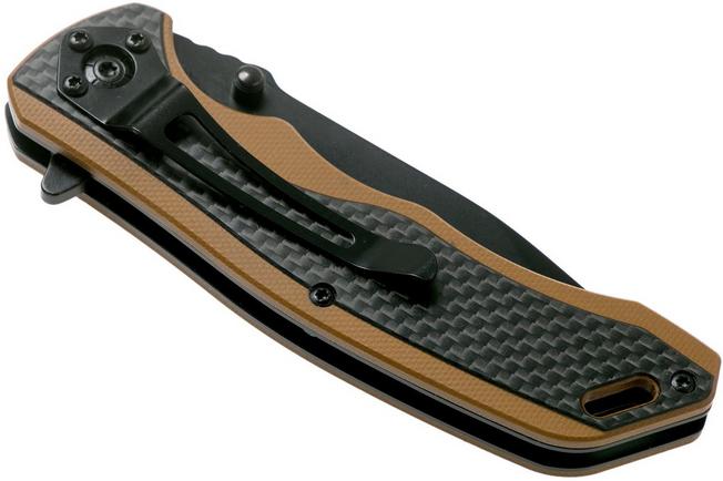 Imagen para Schrade Ultra-Glide Flipper Knife 3.3" 1121082 Tan G10 & Carbon Fibre navaja