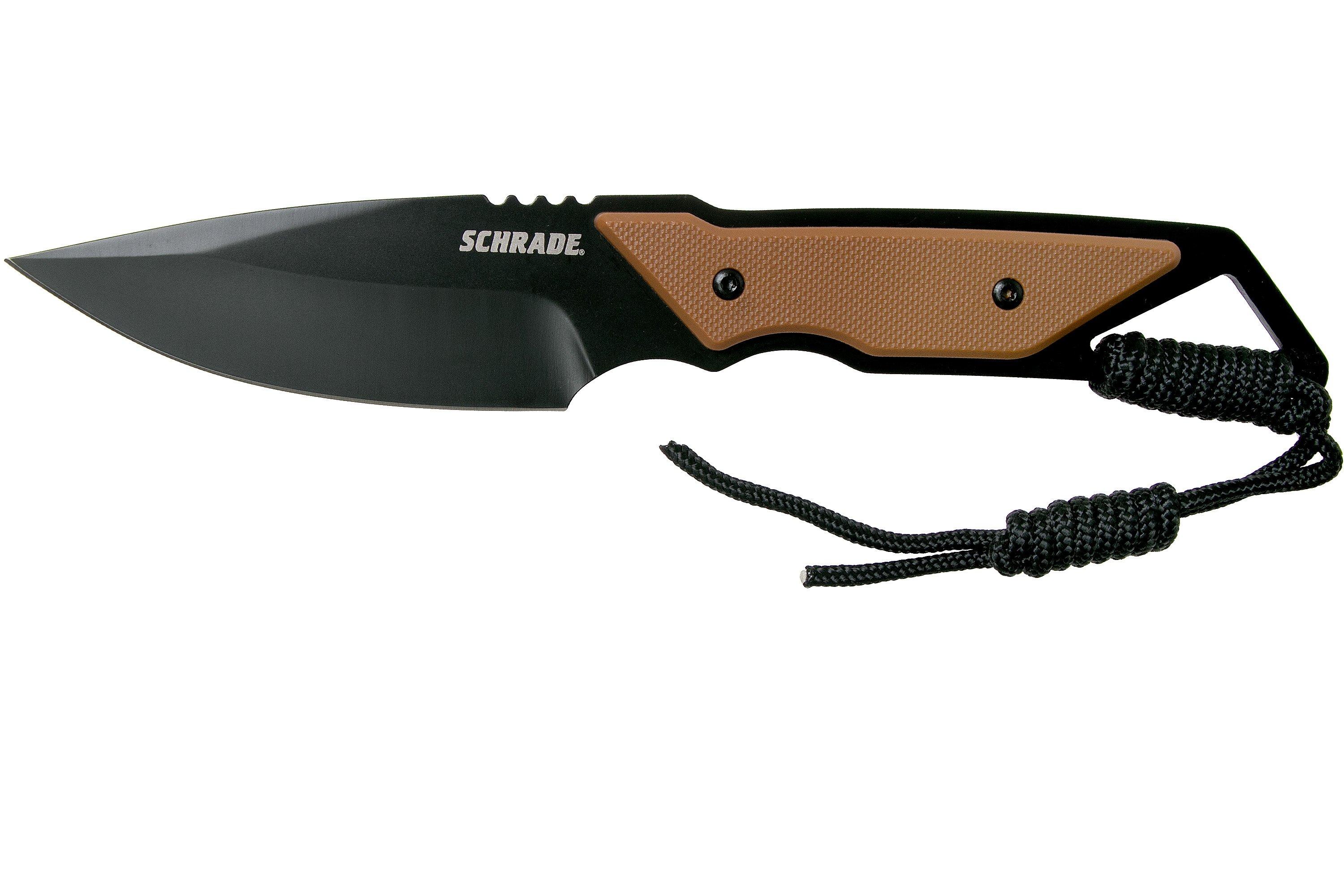 Schrade Frontier Fixed Knife 4" 1121086 Tan & Black FRN pocket knife