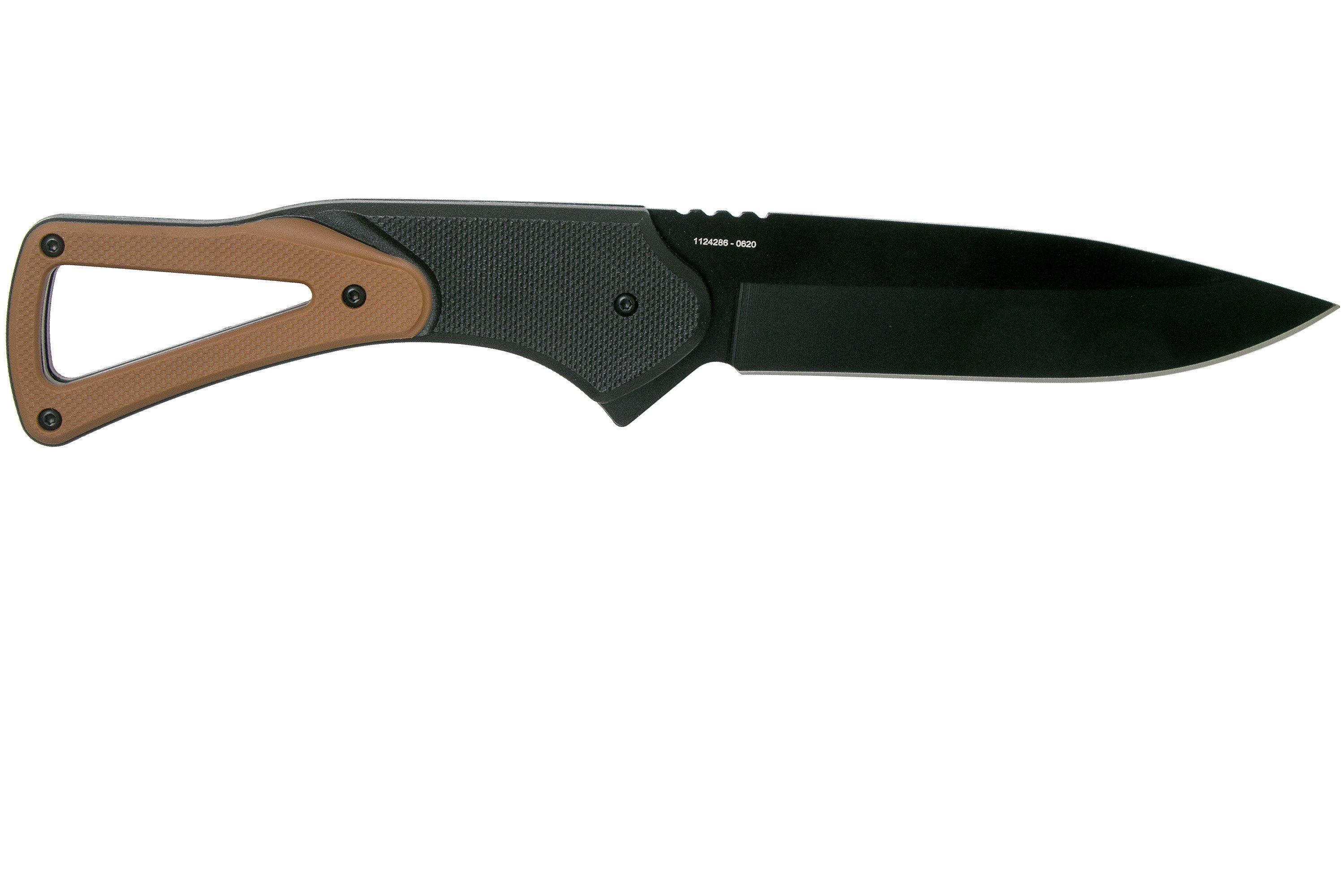 Schrade Fixed Knife 4" Drop Point 1124286 Tan & Black FRN navaja