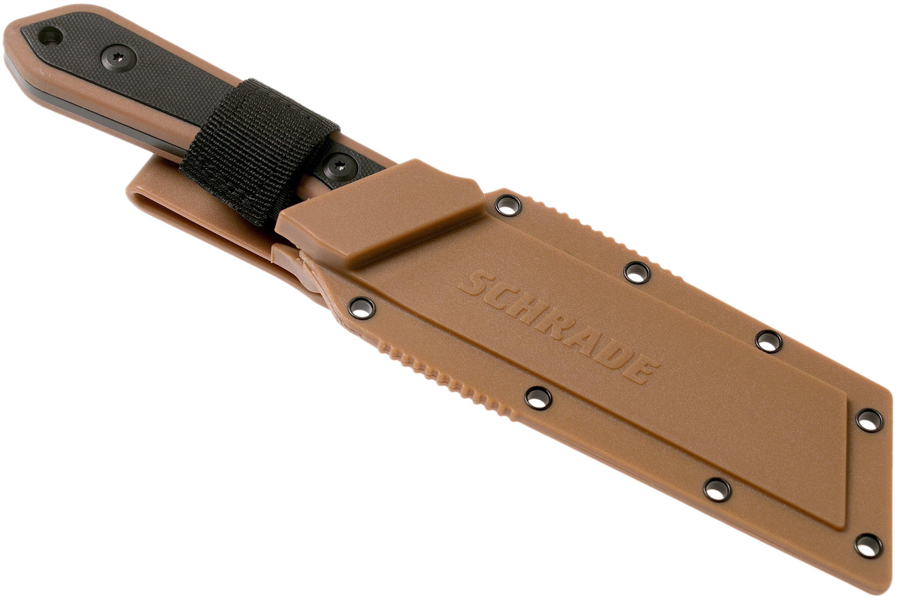 Schrade Cleaver Fixed Knife 4.25" 1124288 Tan & Black FRN Fare