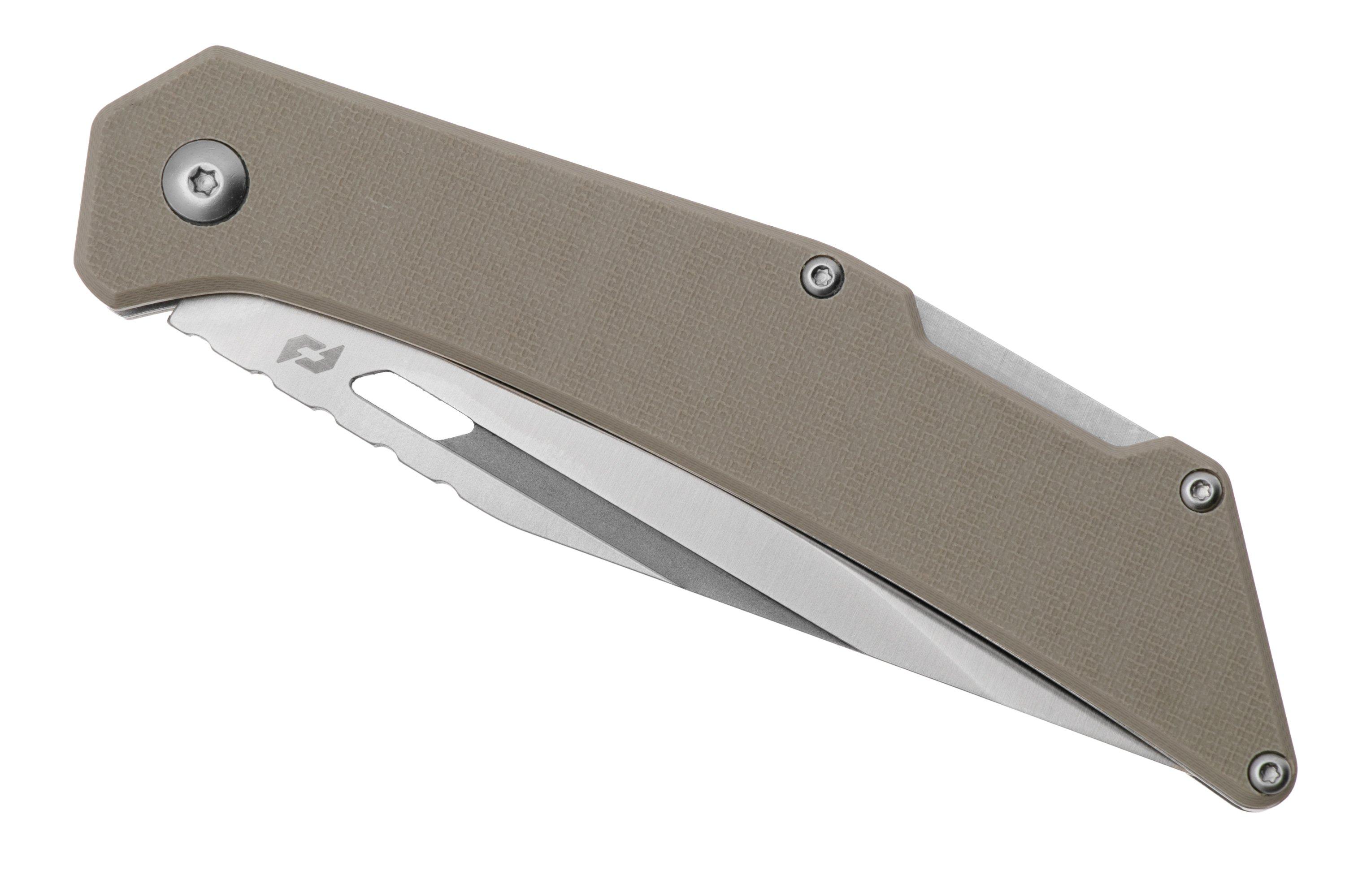 Schrade Slingshot 1159301 Tan G10, pocket knife Advantageously