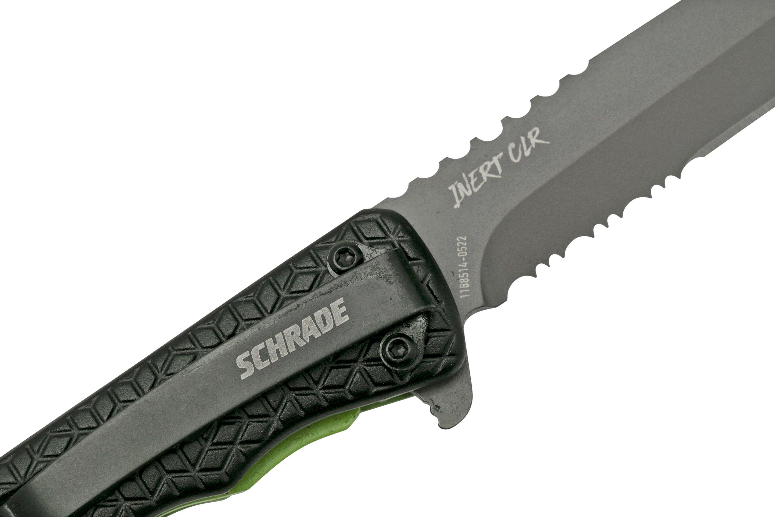 Schrade Inert CLR Tanto 1159302, black pocket knife | Advantageously ...