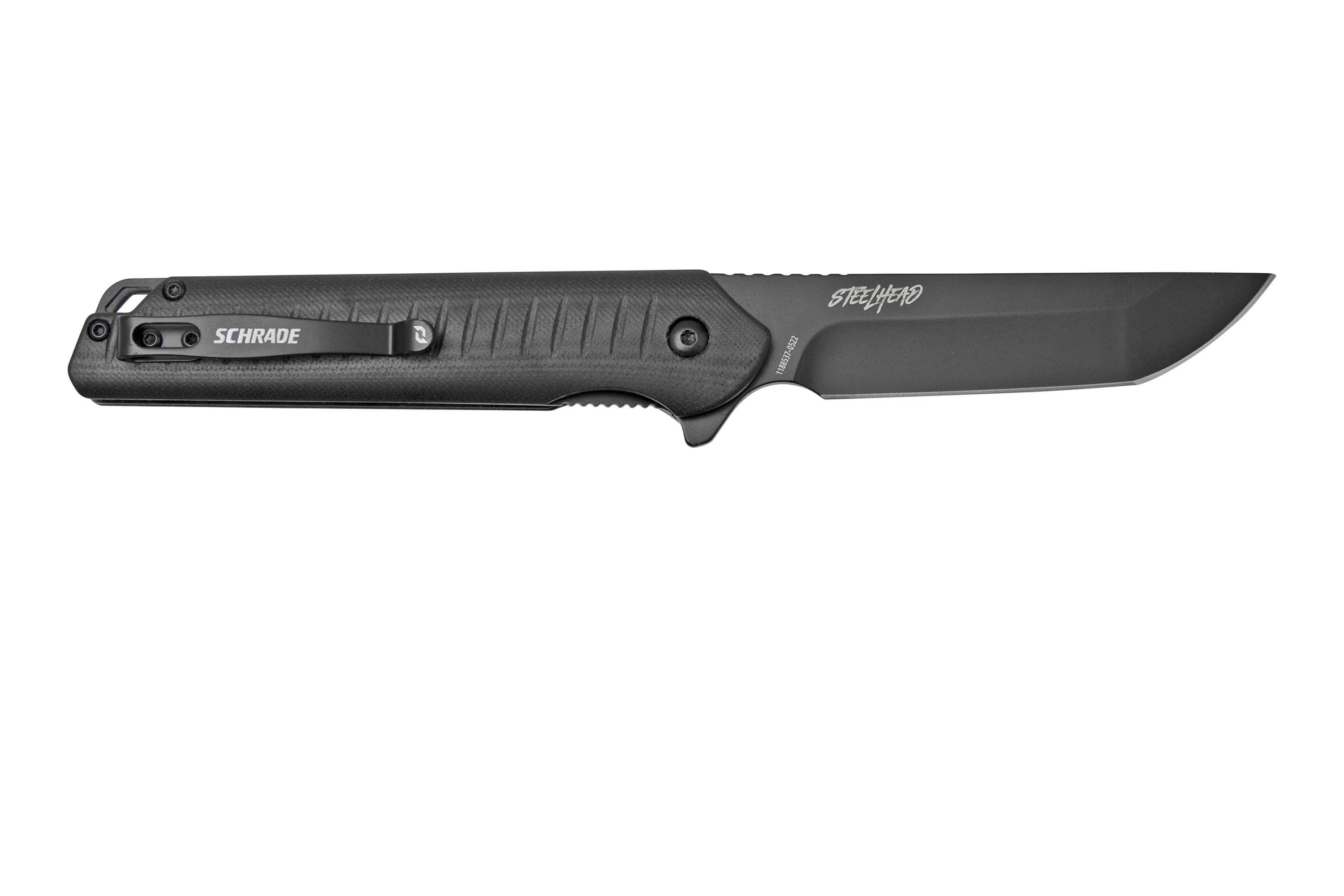 Schrade Steelhead 1159314, zwart G10, zakmes Voordelig kopen bij knivesandtools.nl