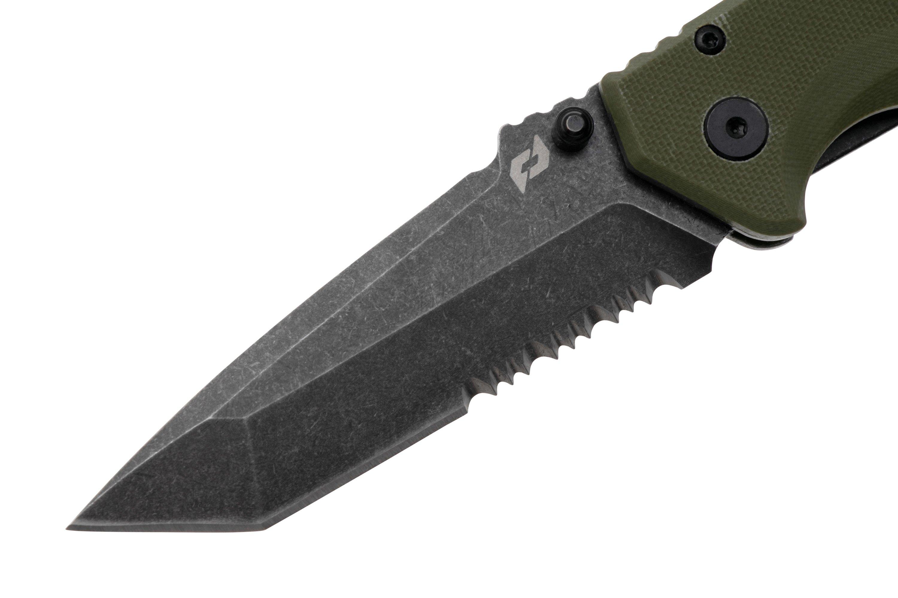 Schrade Melee Assisted Opening, 1159324 Blackwashed D2 Tanto, OD Green ...