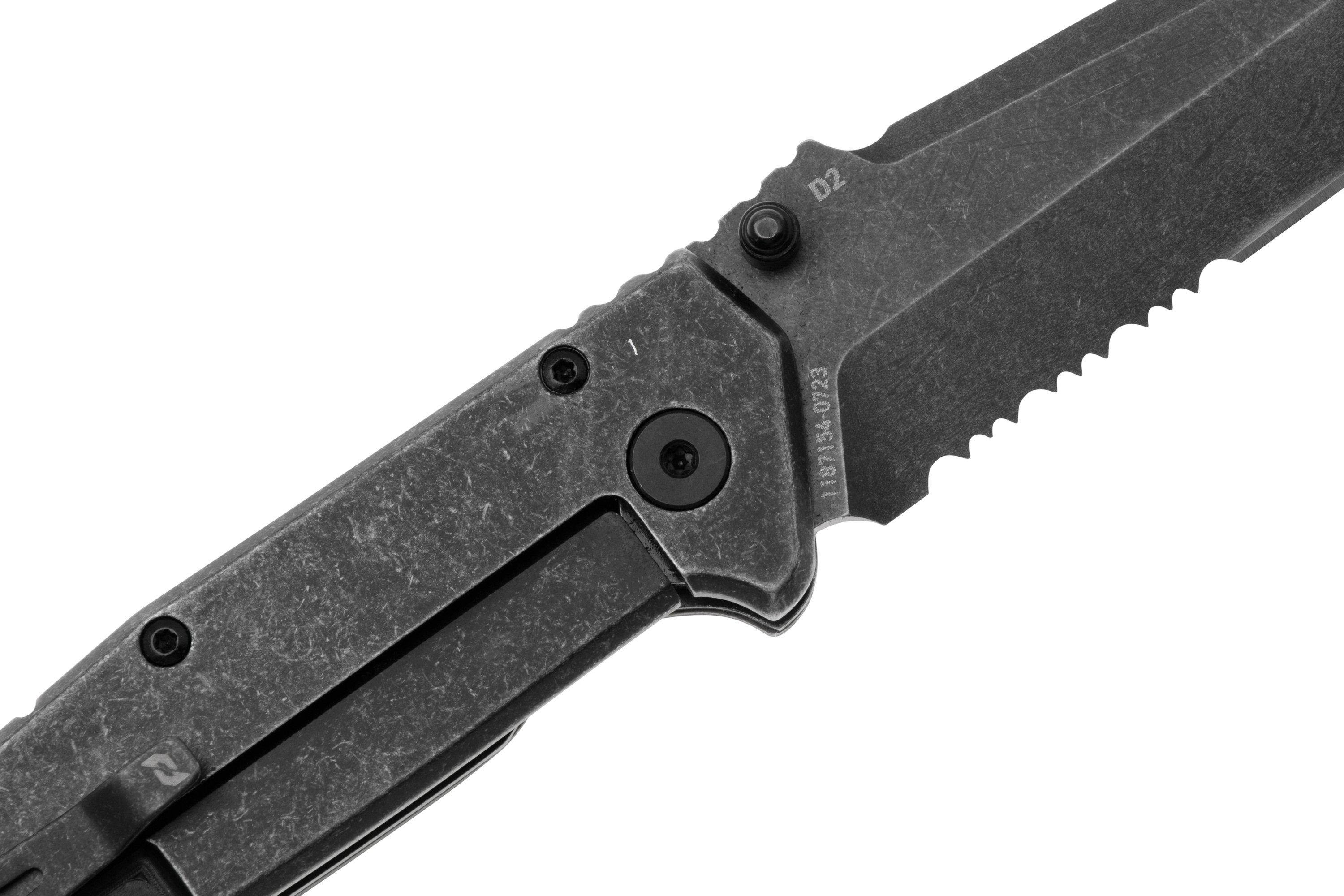 Schrade Melee Assisted Opening, 1159324 Blackwashed D2 Tanto, OD Green ...