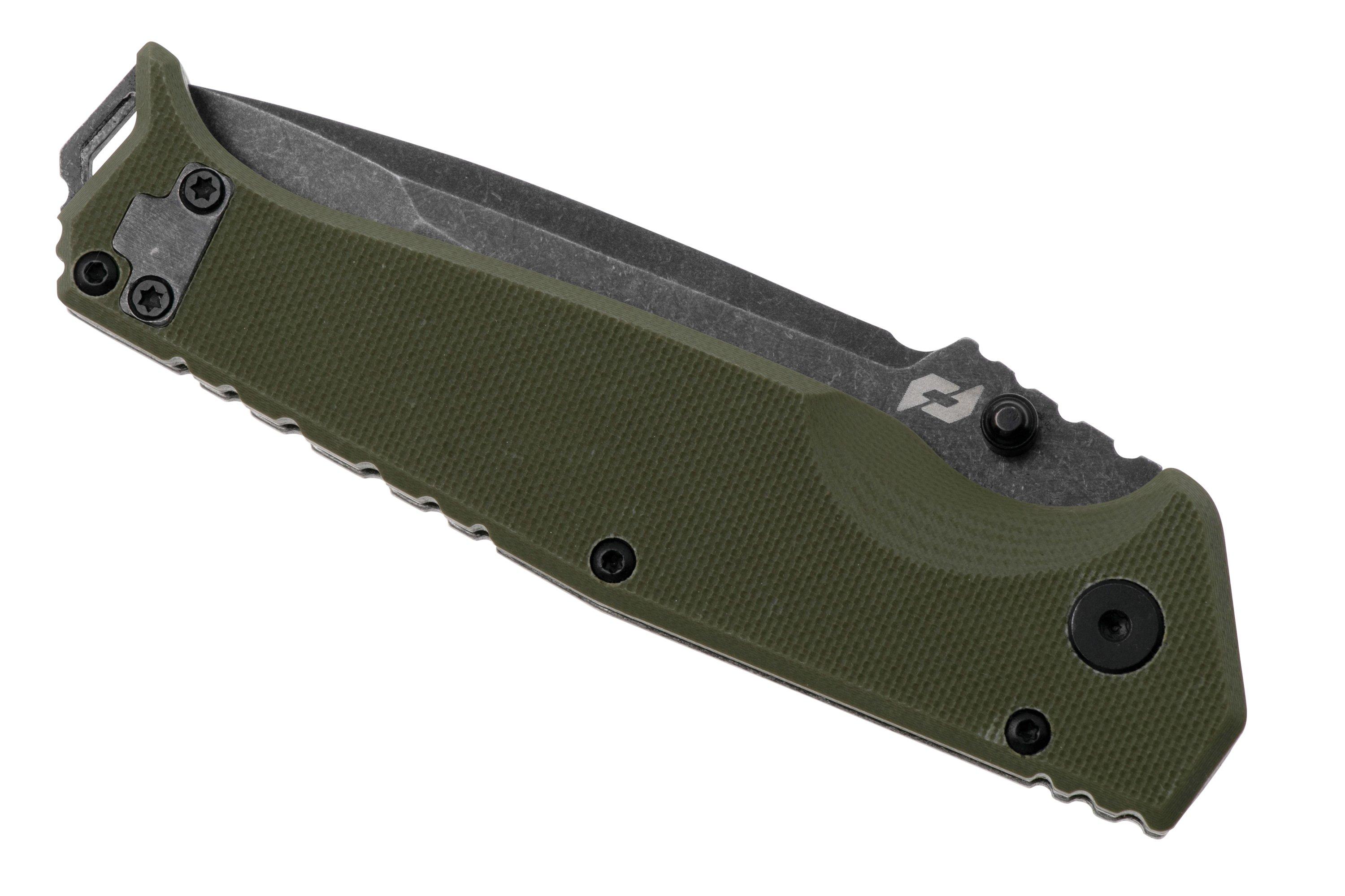 Schrade Melee Assisted Opening, 1159324 Blackwashed D2 Tanto, OD Green ...