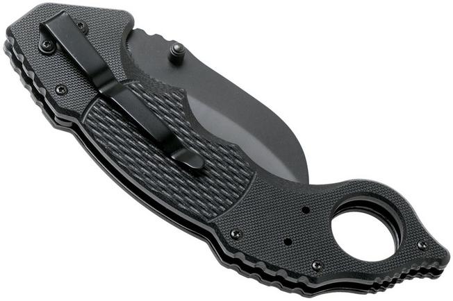 Schrade Folding Knife Karambit Black G-10 (3 Inch Black Plain