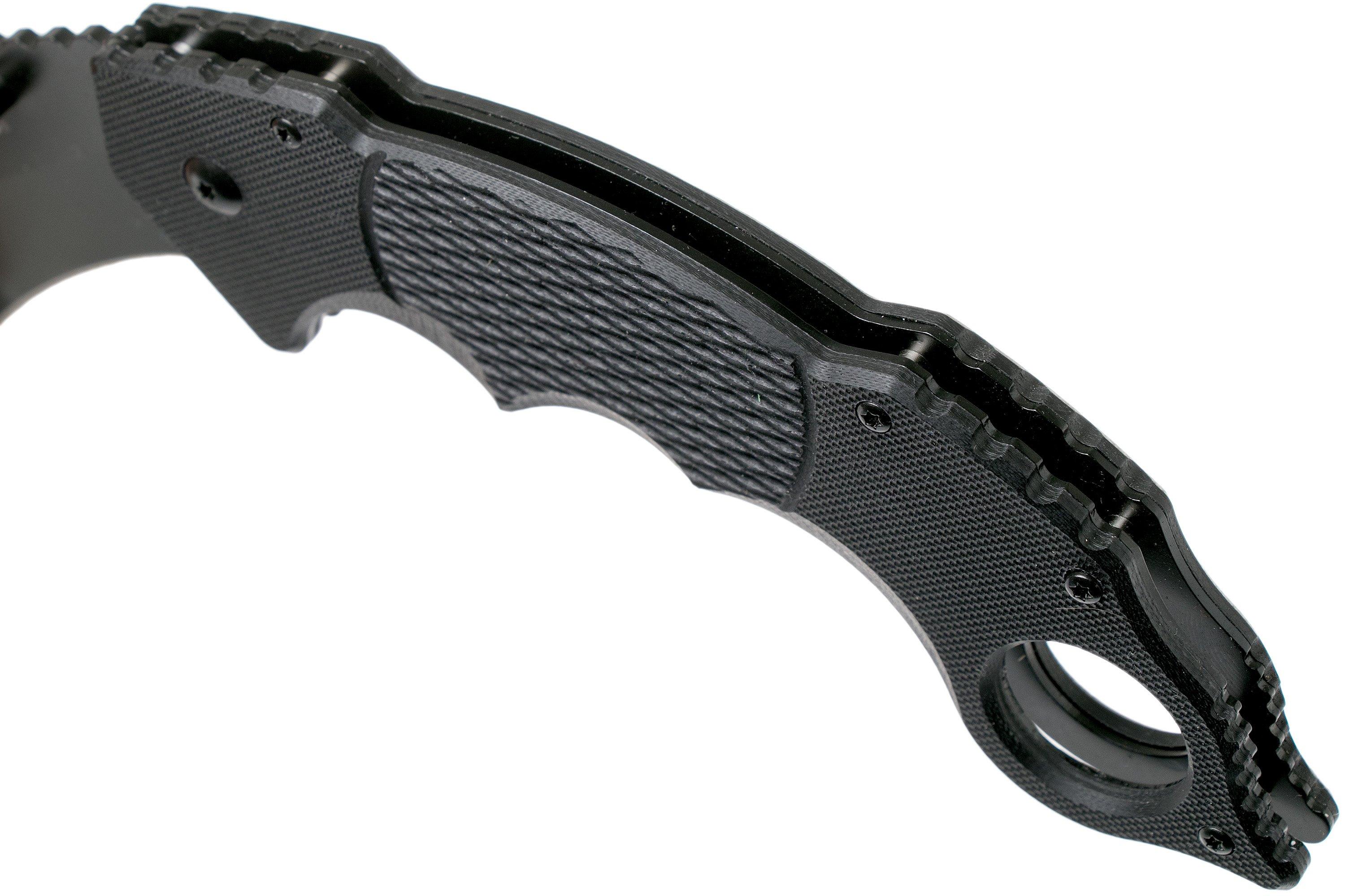 Schrade Folding Knife Karambit Black G-10 (3 Inch Black Plain