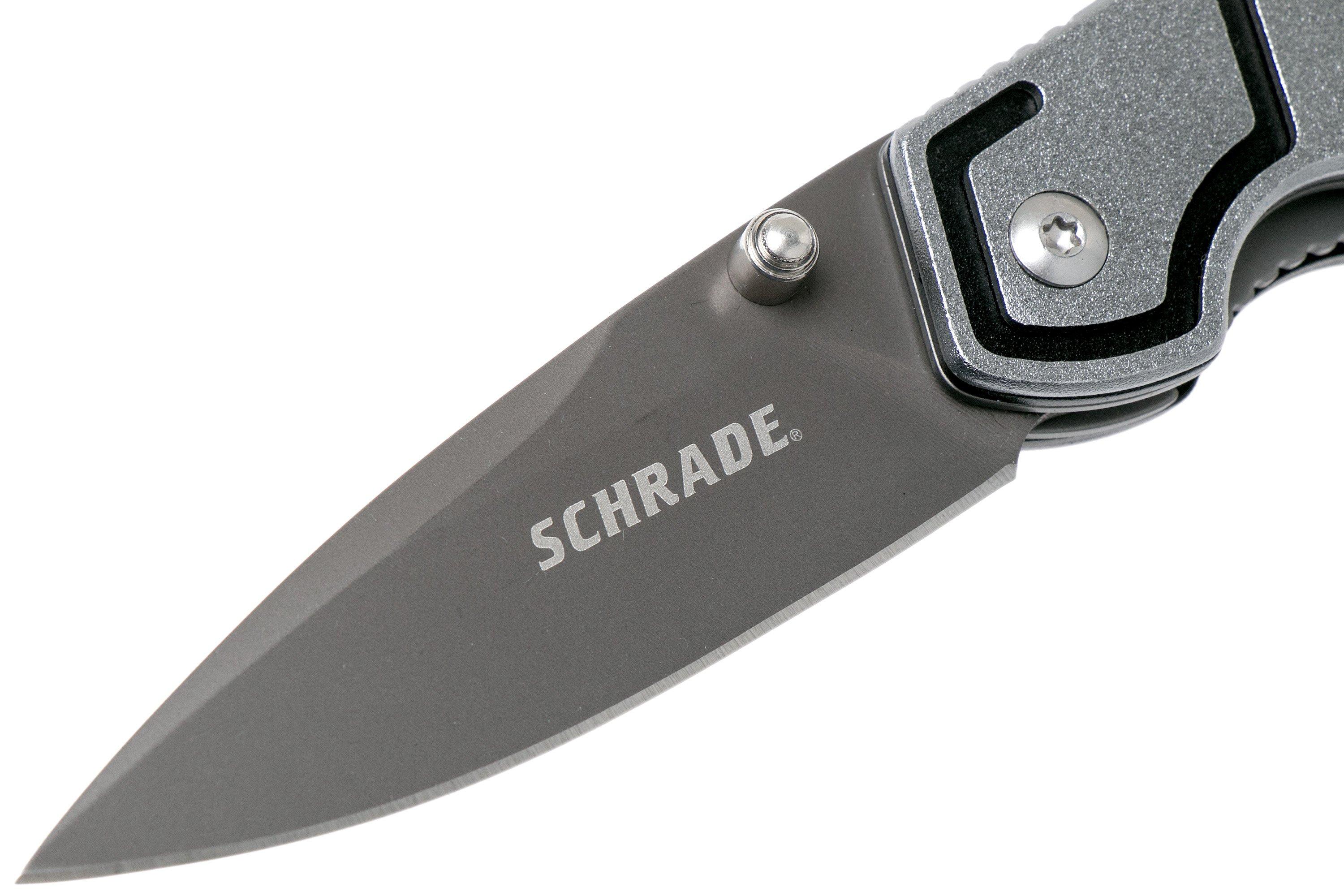 Schrade Grey Ti Small Clip Folder SCH224, 8Cr13MoV pocket knife