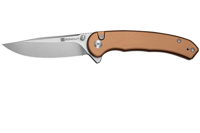Afbeelding voor SENCUT Ingot S25102-1 Stonewashed D2, Brown Aluminum, zakmes